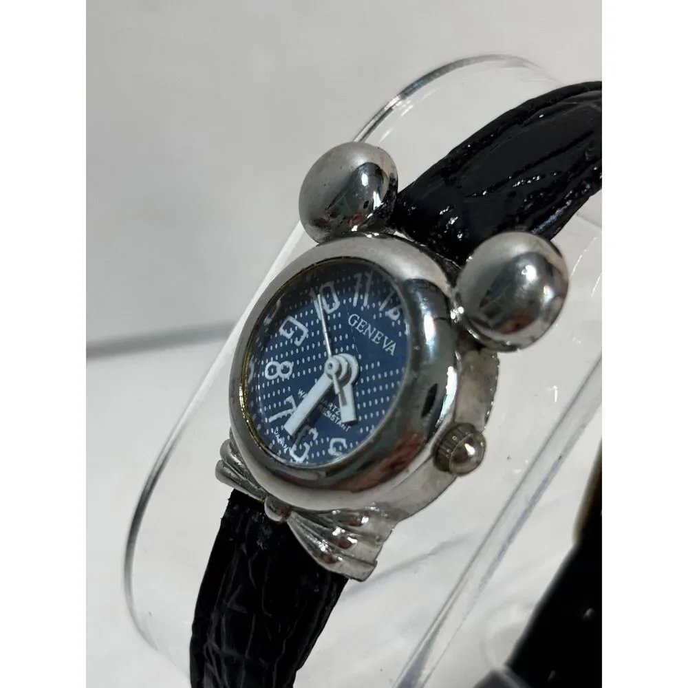Geneva quartz Mickey Mouse silver ears women's watch, working
